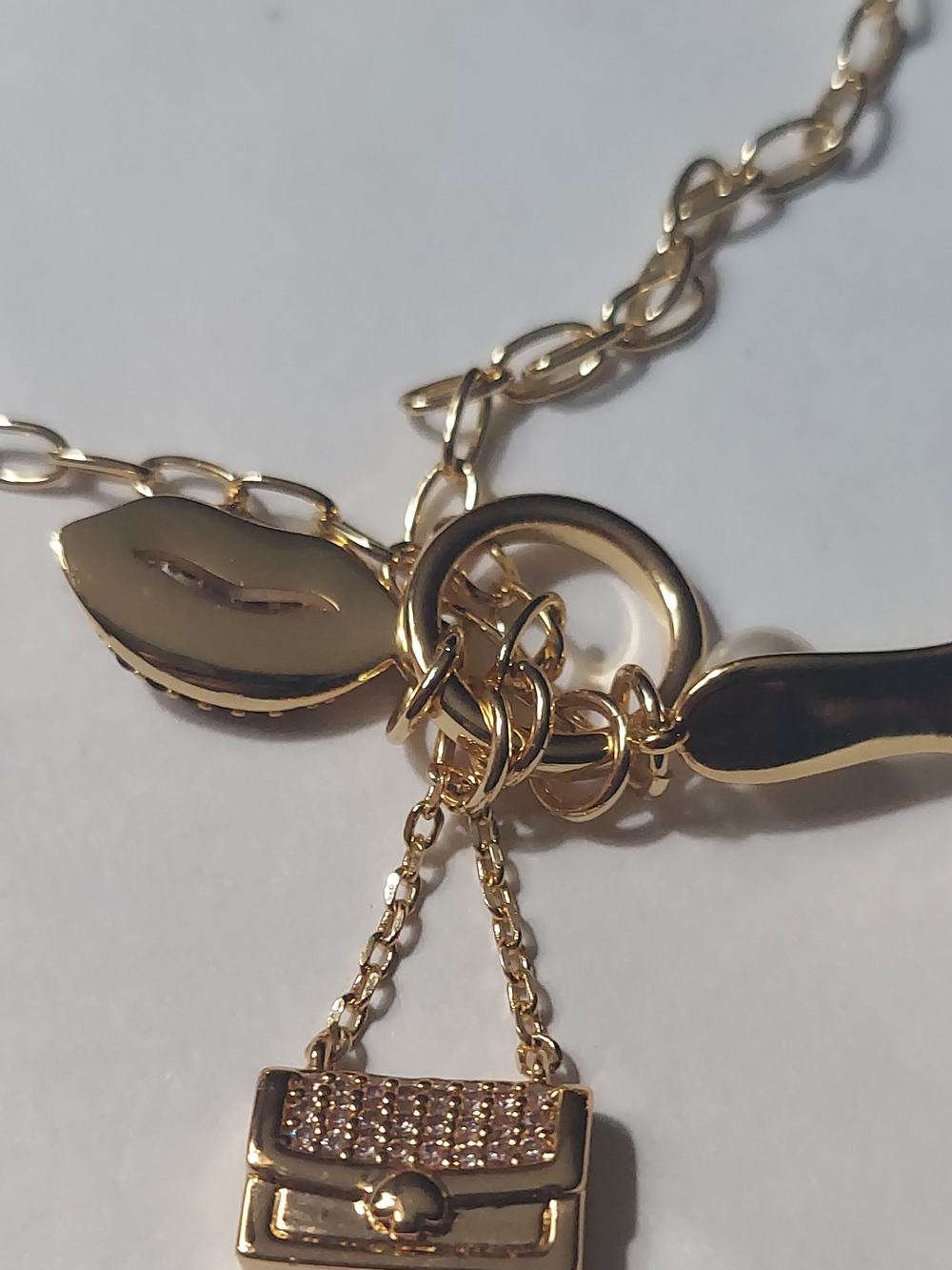 Kate Spade New York Night-Out Charm Motif Pendant Necklace Gold-Tone Charm
